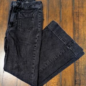Marks & Spencer Black Patch Pocket Flare High Waisted Jeans Size US 6 Short